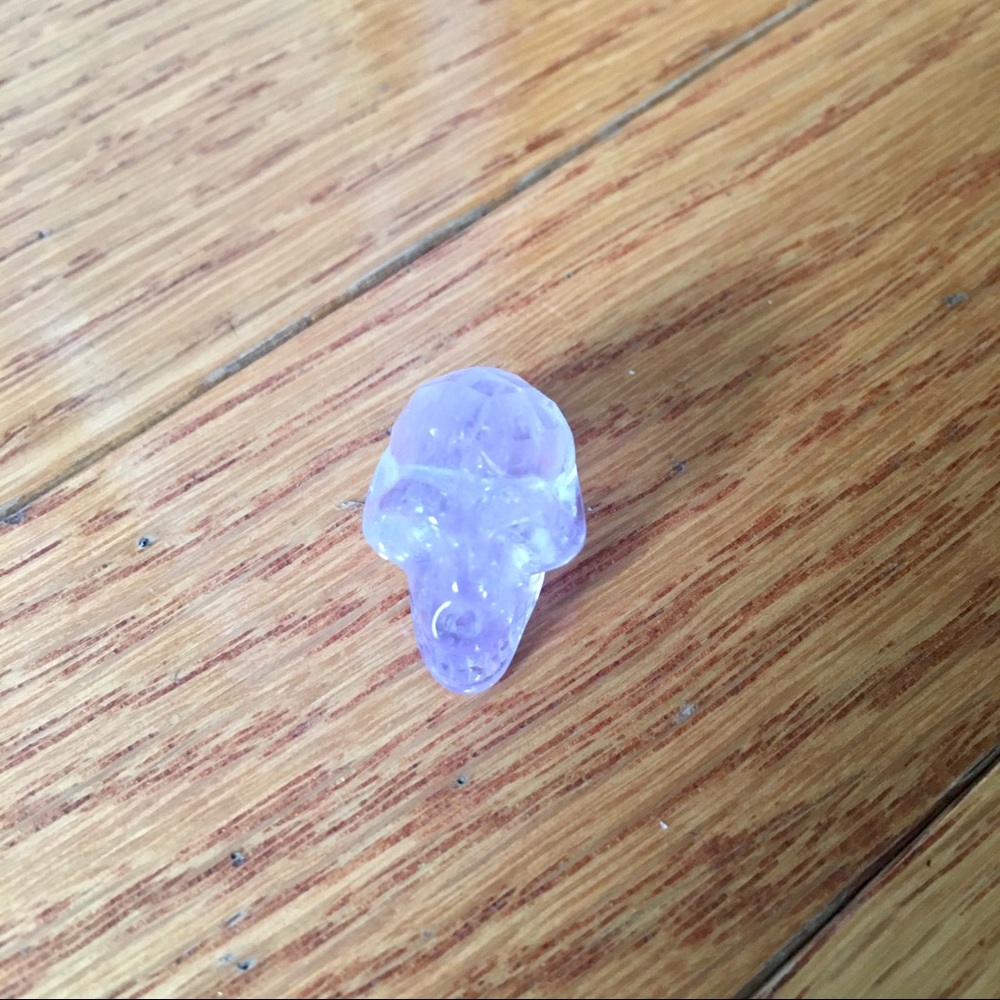 Amethyst Skull bead carved genuine stone for necklace